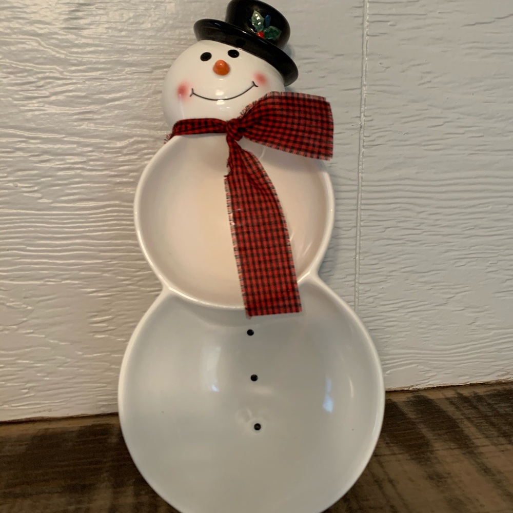 Snowman serving dish